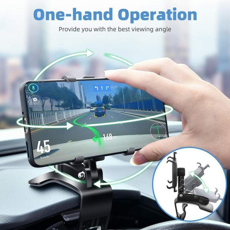 360° Rotatable Retractable Phone Holder Car Mount Stand Rear View Mirror Mount Bracket for Smartphone Cell Phones