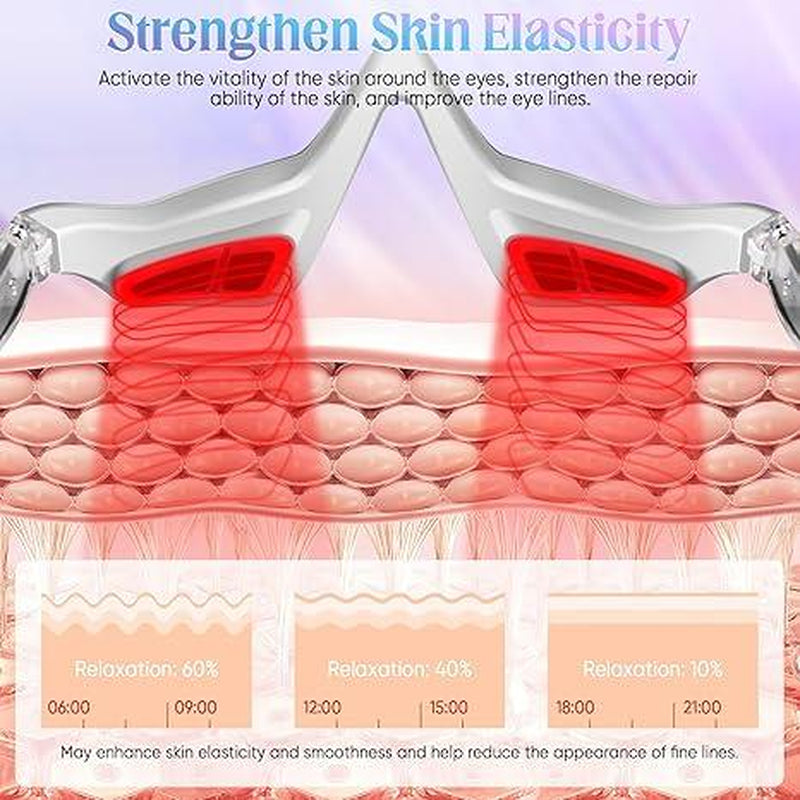 Red Light Massage Glasses for Fundus, 2 Modes, with Eye Massage