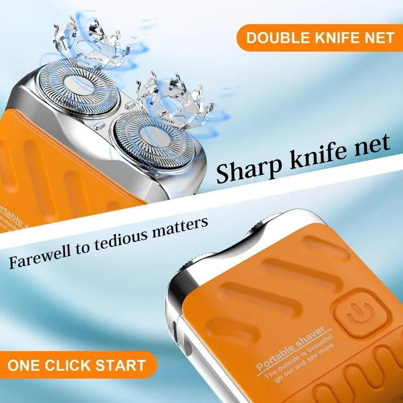 Portable Electric Shaver, Waterproof Electric Shaver, Double Blade Floating Men'S Electric Shaver, Men'S Beauty Tool, Gift for Men, Hair Cutting Machines