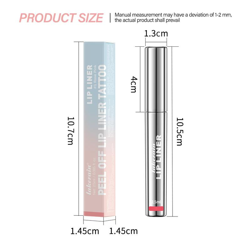 Peel off Lip Liner Tattoo, Long Lasting Peel off Lip Stain, Waterproof Semi-Permanent Lip Tint Lipstick, Highly Pigmented Matte Lip Gloss Eyeliner
