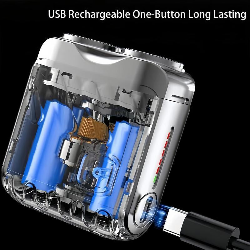 Portable Electric Shaver, Waterproof Electric Shaver, Double Blade Floating Men'S Electric Shaver, Men'S Beauty Tool, Gift for Men, Hair Cutting Machines