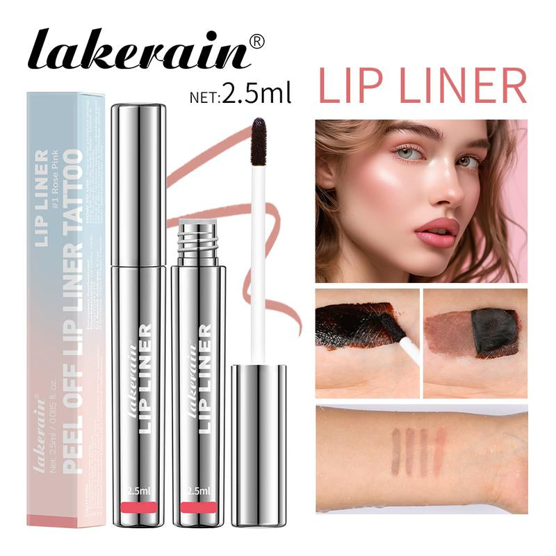 Peel off Lip Liner Tattoo, Long Lasting Peel off Lip Stain, Waterproof Semi-Permanent Lip Tint Lipstick, Highly Pigmented Matte Lip Gloss Eyeliner