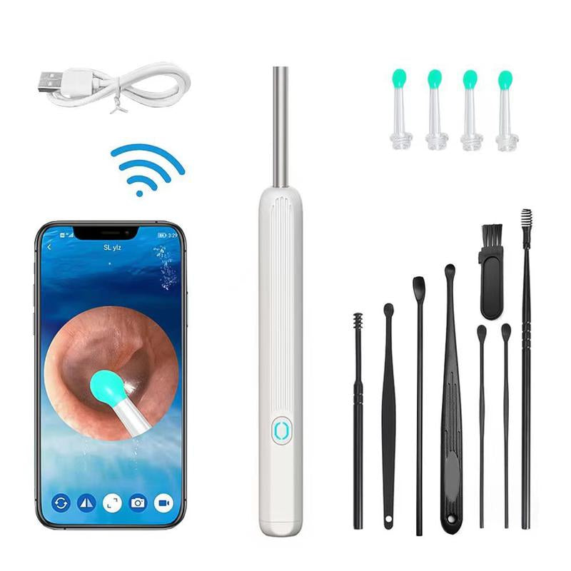 Earwax Removal Tool Set with Camera - Portable 360° Wide Angle Ear Cleaner with Type-C Rechargeable, Waterproof Endoscope Ear Cleaning Tool for Iphone and Android Phones, Christmas Gift, Winter Gift Set, New Year Gift, Stocking Fillers