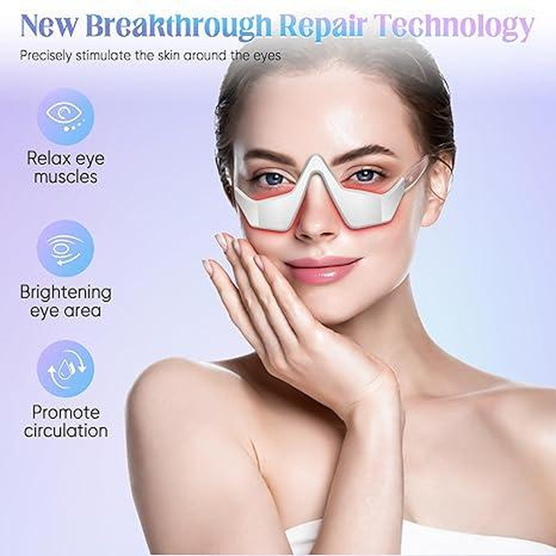 Red Light Massage Glasses for Fundus, 2 Modes, with Eye Massage