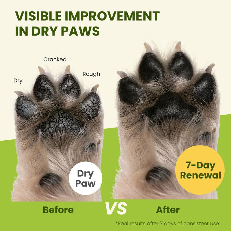 Dog Paw Balm for Dogs & Cats - Natural Ingredients, Moisturizer & Soother for Dry Cracked Paws & Noses, 2Oz, Lick-Safe Formula