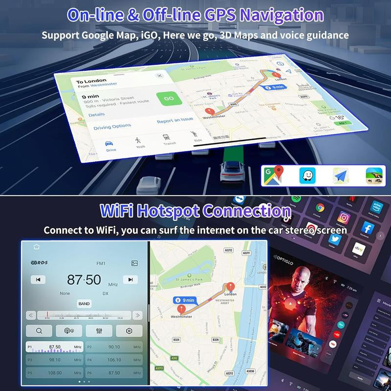 Ford F150 2009-2014 Android 13 Car Stereo Upgrade - 9.7" Wireless Carplay, Android Auto, GPS Navigation, Bluetooth, SWC, Backup Camera