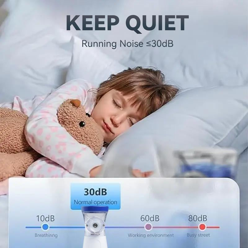 Portable Handheld Nebulizer - Rechargeable Air Humidifier with Double Power Modes, Compact Ultrasonic Atomizer for Home & Travel Use