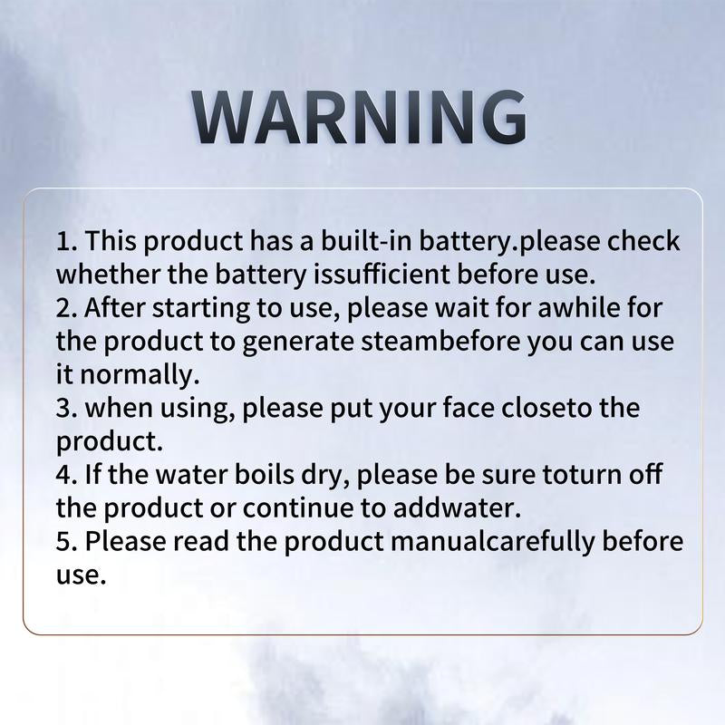Portable Handheld Nebulizer - Rechargeable Air Humidifier with Double Power Modes, Compact Ultrasonic Atomizer for Home & Travel Use