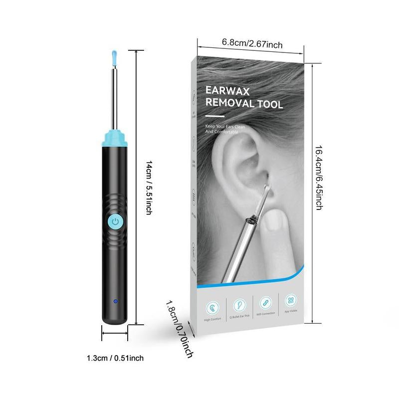 Silicone Ear Hygiene Set, HD Visual Earwax Removal Tool with Camera, 1296P HD Camera Ear Cleaner, Compatible with Iphone and Android Phones, Springtok, Spring Gift Set