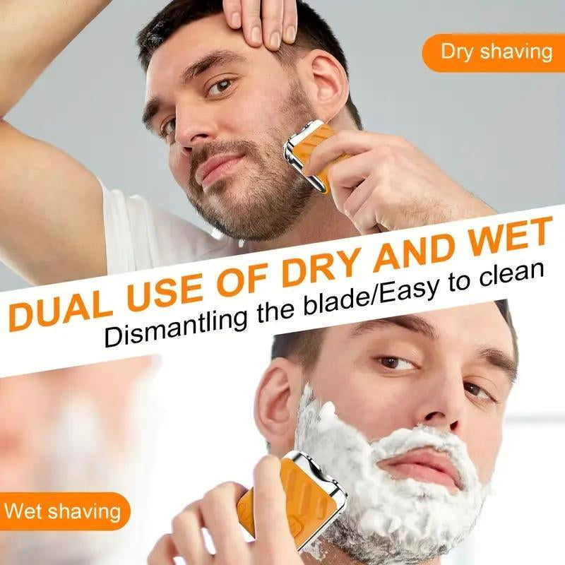 Portable Electric Shaver, Waterproof Electric Shaver, Double Blade Floating Men'S Electric Shaver, Men'S Beauty Tool, Gift for Men, Hair Cutting Machines