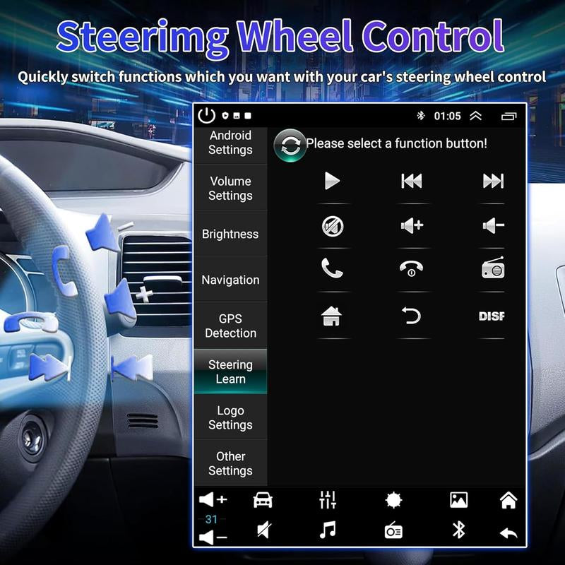 Ford F150 2009-2014 Android 13 Car Stereo Upgrade - 9.7" Wireless Carplay, Android Auto, GPS Navigation, Bluetooth, SWC, Backup Camera