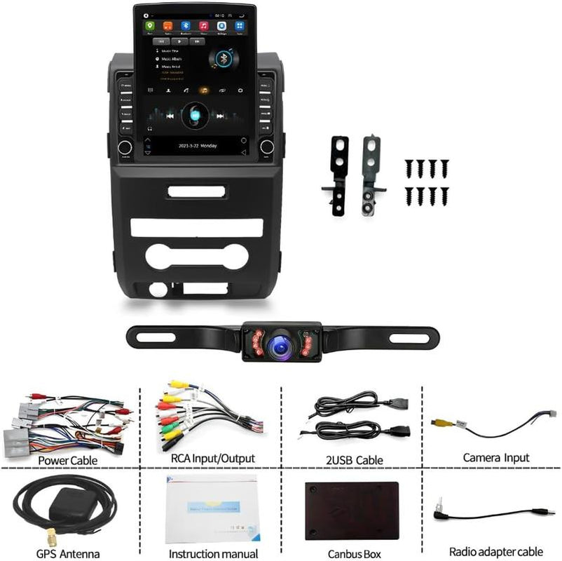 Ford F150 2009-2014 Android 13 Car Stereo Upgrade - 9.7" Wireless Carplay, Android Auto, GPS Navigation, Bluetooth, SWC, Backup Camera