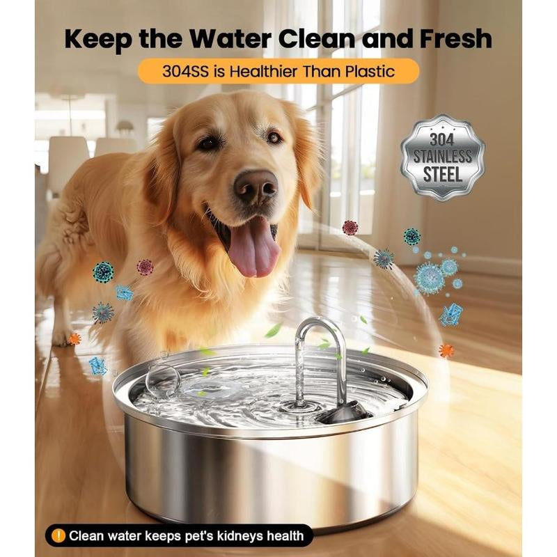 Dog Water Bowl Dispenser,7L Quiet Automatic Dog Water Dispenser Stainless Steel,100% Bpa-Free for Cats and Small and Medium Large-Sized Dogs