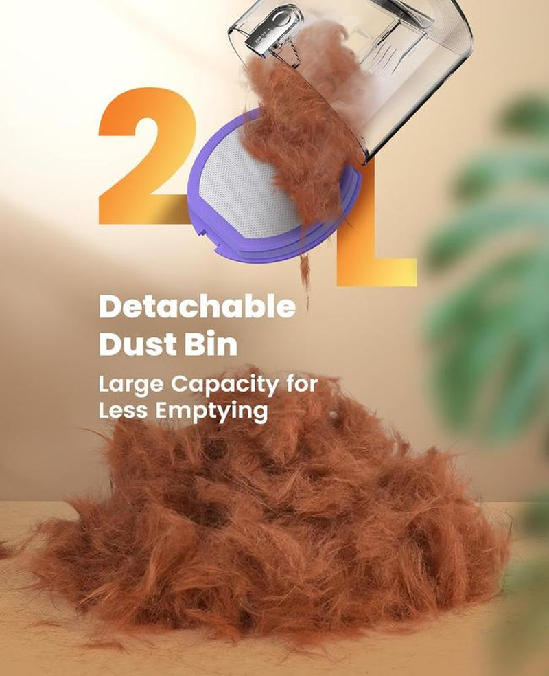 Comfy C1 Cordless Smart Pet Grooming Vacuum, Quiet Pet Grooming Vacuum with Pet Clipper Nail Grinder, 2L Dust Cup Dog Brush Vacuum with 4 Pet Grooming Tools for Shedding Pet Hair, Home Cleaning