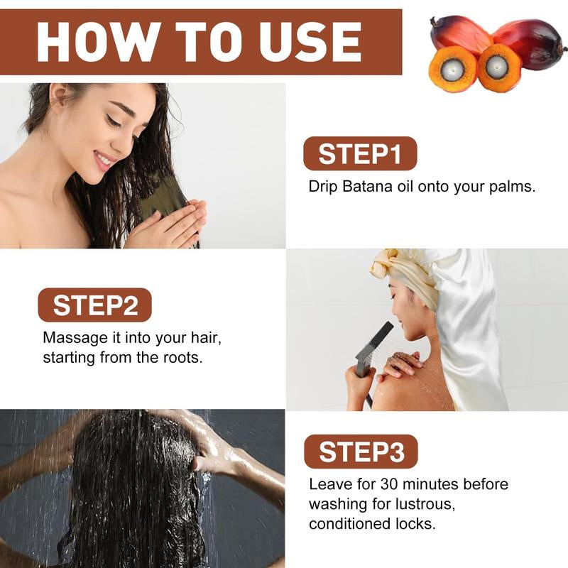 【Spring Glow-Up】Natural Batana Oil for Hair Growth - Pure Organic Hair Oil for Strengthening and Thickening, Raw Batana Oil for Healthy Hair (2 Pack)