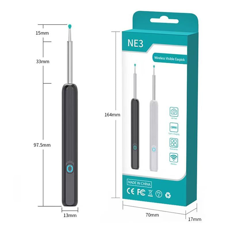Earwax Removal Tool Set with Camera - Portable 360° Wide Angle Ear Cleaner with Type-C Rechargeable, Waterproof Endoscope Ear Cleaning Tool for Iphone and Android Phones, Christmas Gift, Winter Gift Set, New Year Gift, Stocking Fillers