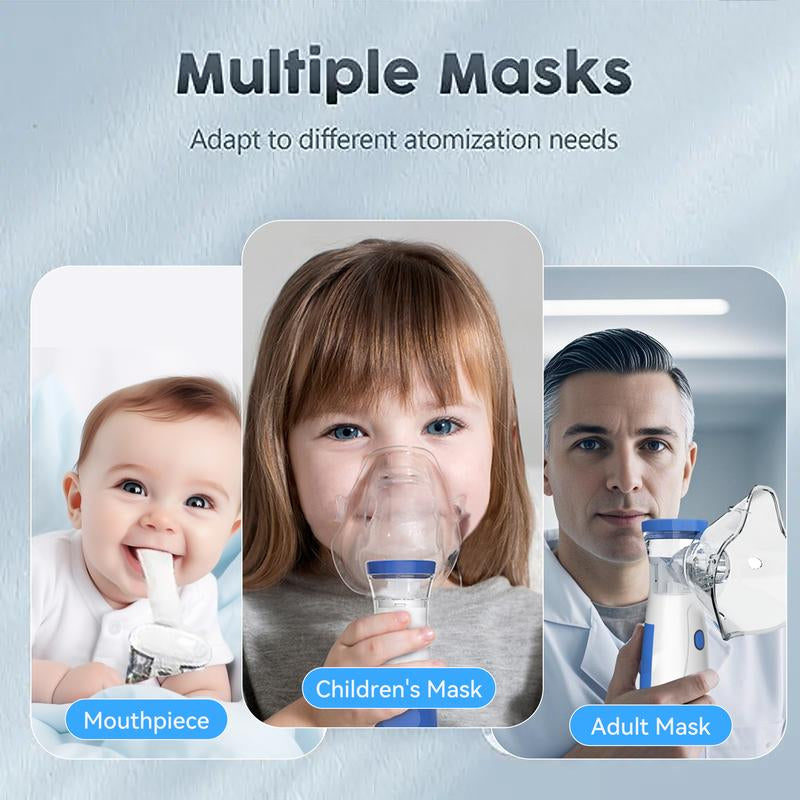 Portable Handheld Nebulizer - Rechargeable Air Humidifier with Double Power Modes, Compact Ultrasonic Atomizer for Home & Travel Use