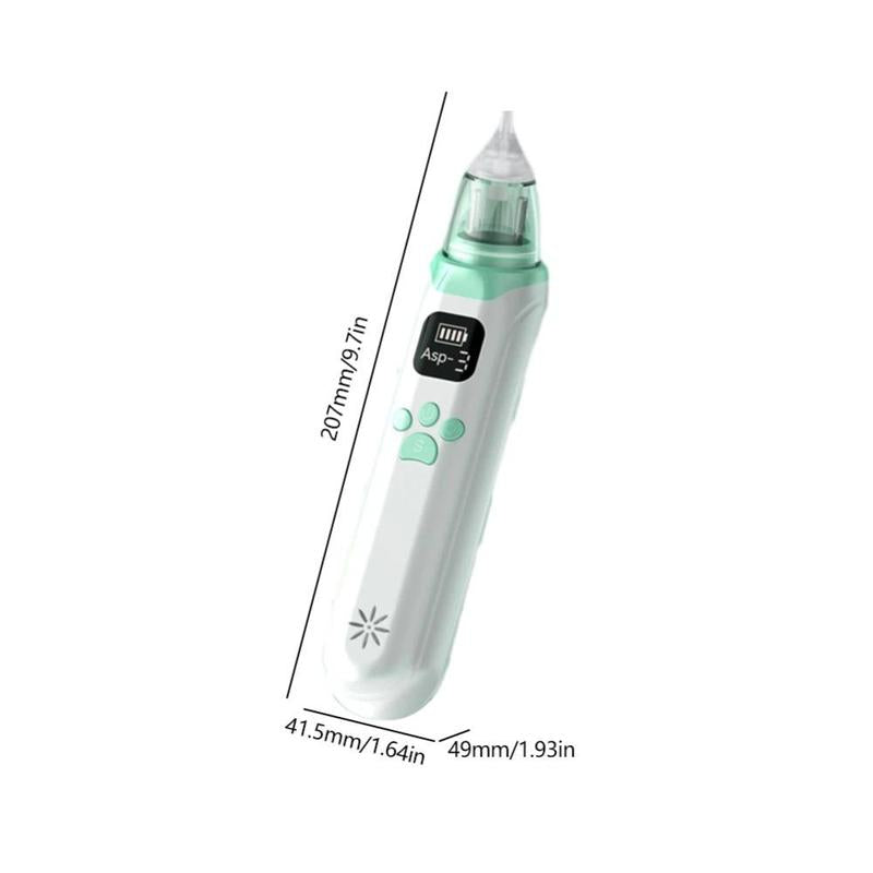 Electric Baby Nasal Aspirator, Rechargeable Nose Suction Tool with 3 Silicone Tips, Baby Nose Sucker with Pause & Music & Light Soothing Function