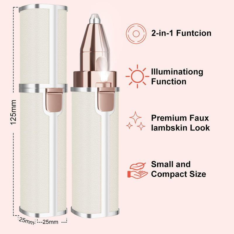 Electric Eyebrow Trimmer,Rechargeable 2 in 1 Facial Hair Trimmer,Portable Lady Shaver for Lip Facial Body Hair Removal Tool