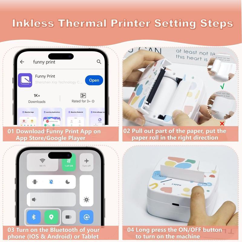 Graffiti New Mini Printer, Photo Printer, Error Sorting Machine, Small Home Portable Printer, Wireless Bluetooth Printer, Complete Accessories, Printing