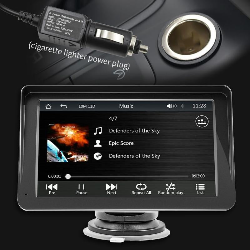 Portable Carplay Screen for Cars,Wireless Apple Carplay and Android Auto Player, 7 Inch Touch Screen Bluetooth Hands-Free/Mirror Link/Map Navigation/Voice Control/Tf Card/Aux for Cars, Trucks, Suvs