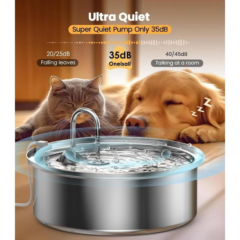Dog Water Bowl Dispenser,7L Quiet Automatic Dog Water Dispenser Stainless Steel,100% Bpa-Free for Cats and Small and Medium Large-Sized Dogs