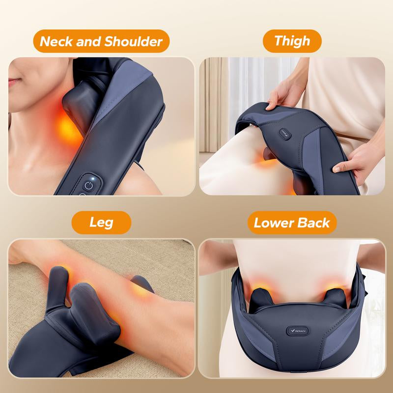MERACH Shiatsu Neck and Back Massager Electric Shoulder Massager Car Neck Massage Leg Massage, Relieve Muscle Pain Perfect Present for Family