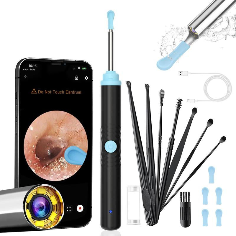Silicone Ear Hygiene Set, HD Visual Earwax Removal Tool with Camera, 1296P HD Camera Ear Cleaner, Compatible with Iphone and Android Phones, Springtok, Spring Gift Set