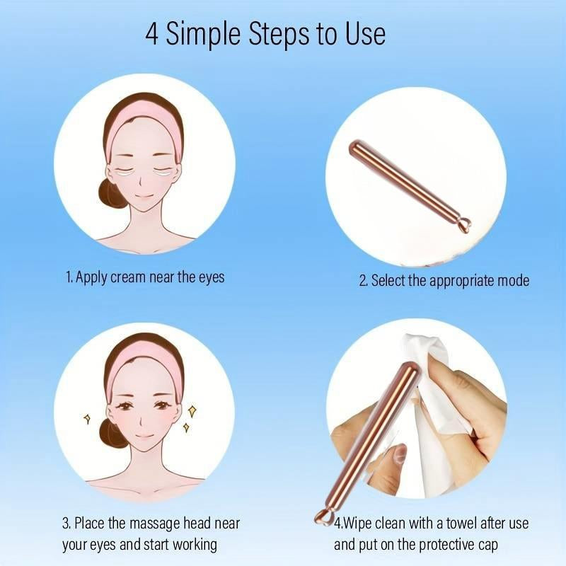 USB Rechargeable Eye Massage Stick, Lithium Polymer Battery, ≤36V Operating Voltage, Portable Facial Muscle Relaxation Tool Christmas Gift Birthday Gift New Year Gift Valentine'S Day Gift Winter Gift