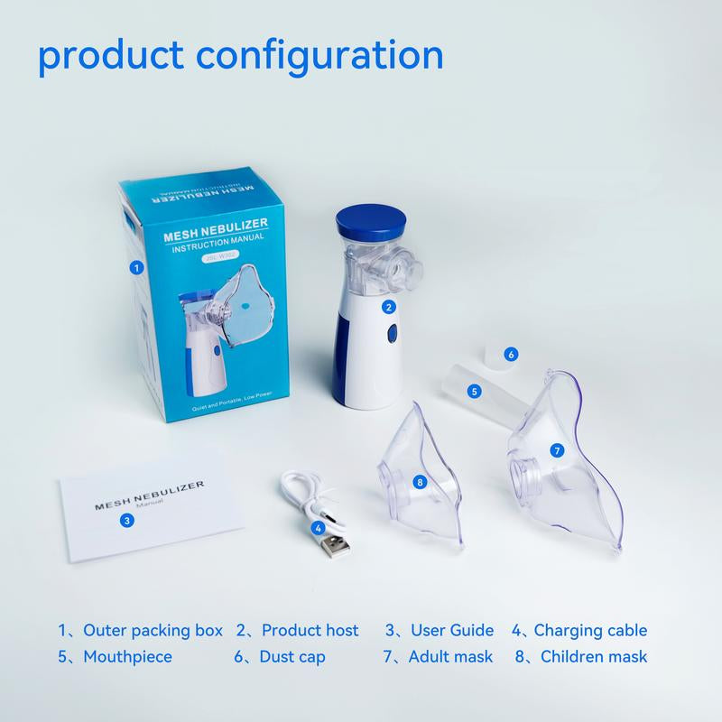Portable Handheld Nebulizer - Rechargeable Air Humidifier with Double Power Modes, Compact Ultrasonic Atomizer for Home & Travel Use