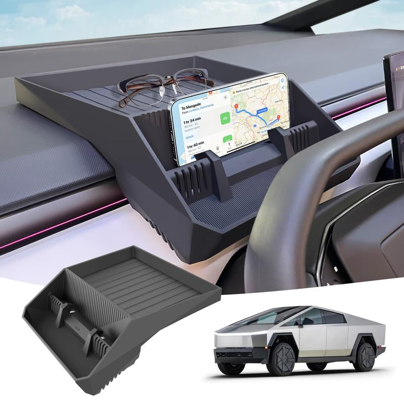 Tesla Topfit for Storage Accessories - Instrument Panel Tray Organizer with Phone Holder, Sunglasses Mount for Dashboard Automotive Organization