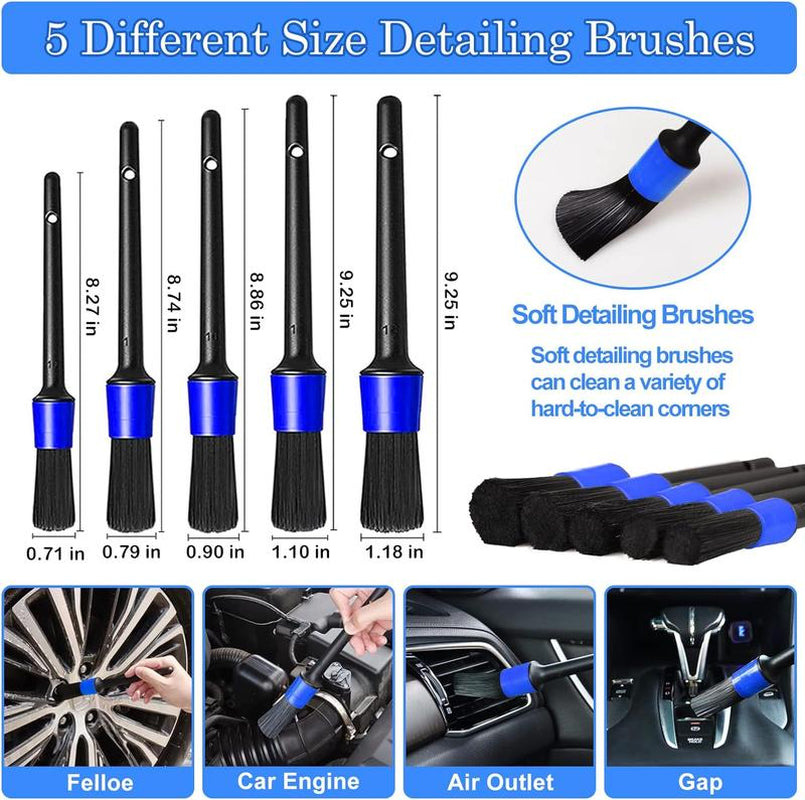 Car Detailing Kit Car Detailing Brush Set, Auto Detailing Drill Brush Set, Car Detailing Brushes, Car Wash Kit, Car Accessories, Car Cleaning Tools Kit for Interior, Exterior, Wheels