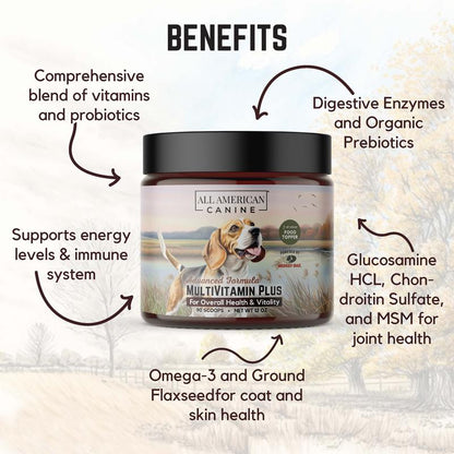 All American Canine Multivitamin plus for Dogs - Vitamin Supplement