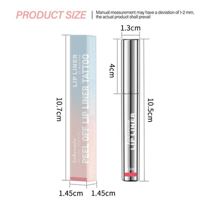 Peel off Lip Liner Tattoo, Long Lasting Peel off Lip Stain, Waterproof Semi-Permanent Lip Tint Lipstick, Highly Pigmented Matte Lip Gloss Eyeliner