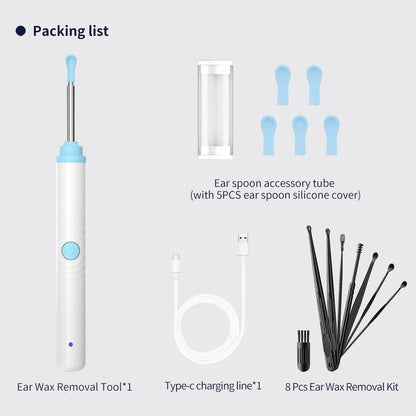 Silicone Ear Hygiene Set, HD Visual Earwax Removal Tool with Camera, 1296P HD Camera Ear Cleaner, Compatible with Iphone and Android Phones, Springtok, Spring Gift Set