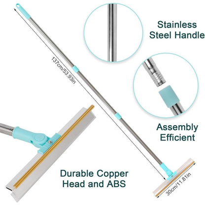 Pet Hair Remover, Adjustable Long Handle Pet Hair Removal Scraper Brush for Dog and Cat, Reusable Fur Broom for Car Furniture Mat Stairs