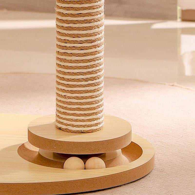 Cat Scratching Post with Feather Teaser Stick, 1 Set Multi-Functional Cat Scratcher, Cat Climbing Frame, Cat Furniture, Pet Supplies for Indoor Cats, Pet Products
