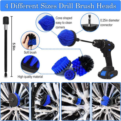 Car Detailing Kit Car Detailing Brush Set, Auto Detailing Drill Brush Set, Car Detailing Brushes, Car Wash Kit, Car Accessories, Car Cleaning Tools Kit for Interior, Exterior, Wheels