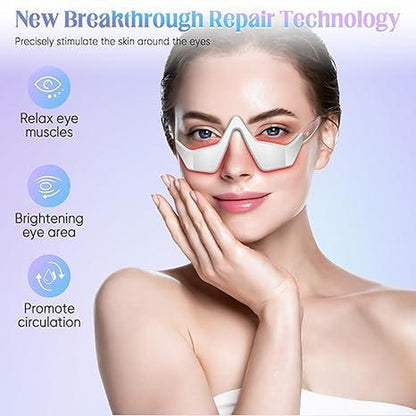 Red Light Massage Glasses for Fundus, 2 Modes, with Eye Massage