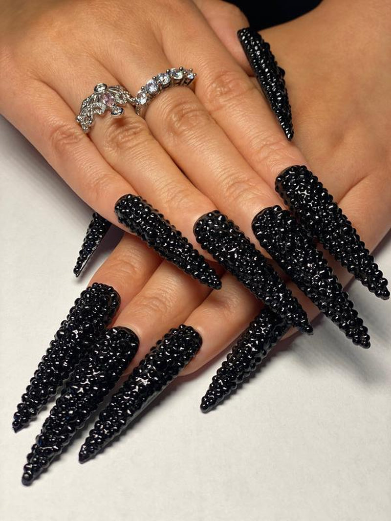 「Black Friday」Handmade 10Pcs Hot Girl Nail Set: Bold & Edgy Styles for a Fierce Look Radiant Salon Quality at Home Easy to Apply Instant Manicure