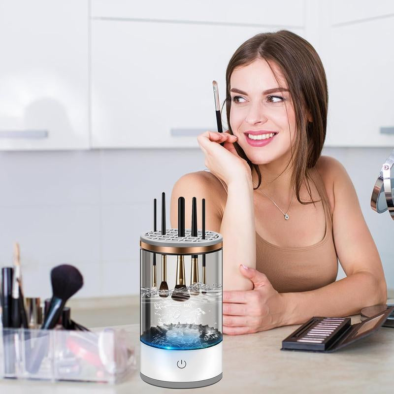 Cosmetic Brush Cleaner, 2025 Upgraded Electric Makeup Brush Cleaner Machine, Brush Blender, Brush Cleaner, Automatic Spinning Makeup Brush Cleaner