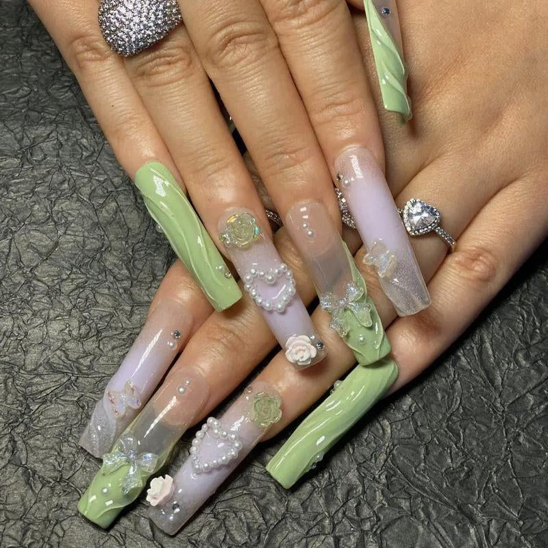 「Black Friday」Handmade 10Pcs Hot Girl Nail Set: Bold & Edgy Styles for a Fierce Look Radiant Salon Quality at Home Easy to Apply Instant Manicure
