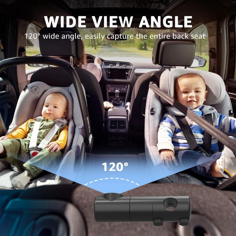 Baby Car Camera Grownsy HD Display with Night Vision Feature, 4.3 Inch Monitor for Baby Car Seat Mirror, Rear Facing for Baby'S Observation