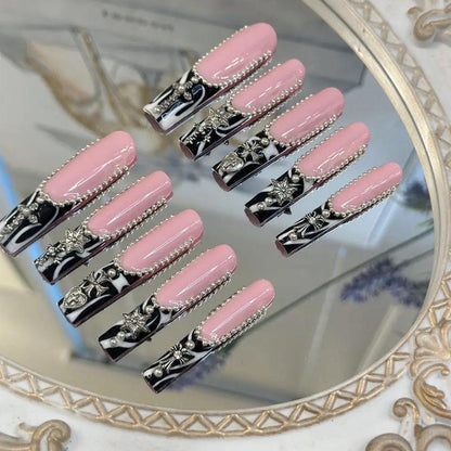 「Black Friday」Handmade 10Pcs Hot Girl Nail Set: Bold & Edgy Styles for a Fierce Look Radiant Salon Quality at Home Easy to Apply Instant Manicure