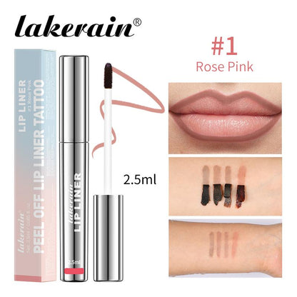 Peel off Lip Liner Tattoo, Long Lasting Peel off Lip Stain, Waterproof Semi-Permanent Lip Tint Lipstick, Highly Pigmented Matte Lip Gloss Eyeliner