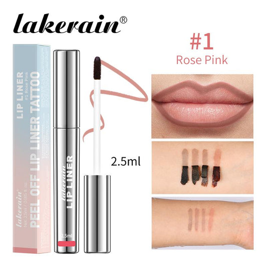 Peel off Lip Liner Tattoo, Long Lasting Peel off Lip Stain, Waterproof Semi-Permanent Lip Tint Lipstick, Highly Pigmented Matte Lip Gloss Eyeliner