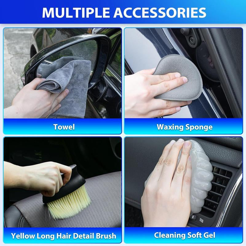 【Springtok】Thinkwork Car Cleaning Kit, Car Vacuum Kit, Car Detailing Kit Interior Cleaner, Gray Car Interior Cleaning Kit Fora Men and Women Tool Brush
