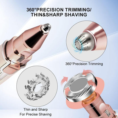 Electric Eyebrow Trimmer，Rechargeable 2 in 1 Facial Hair Trimmer,Portable Lady Shaver for Lip Facial Body Hair Removal Tool