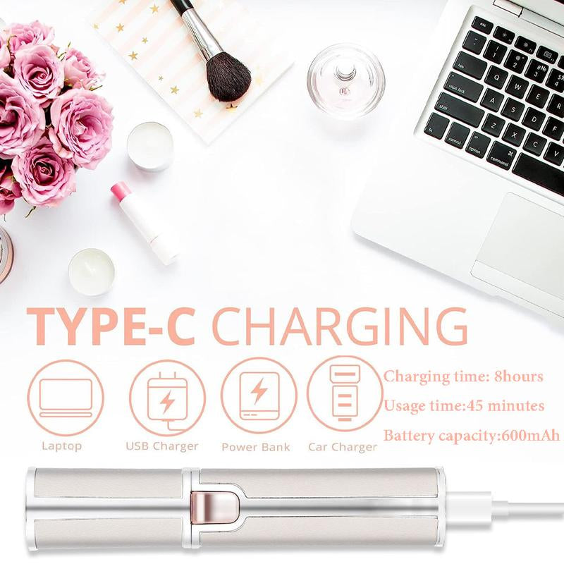 Electric Eyebrow Trimmer，Rechargeable 2 in 1 Facial Hair Trimmer,Portable Lady Shaver for Lip Facial Body Hair Removal Tool