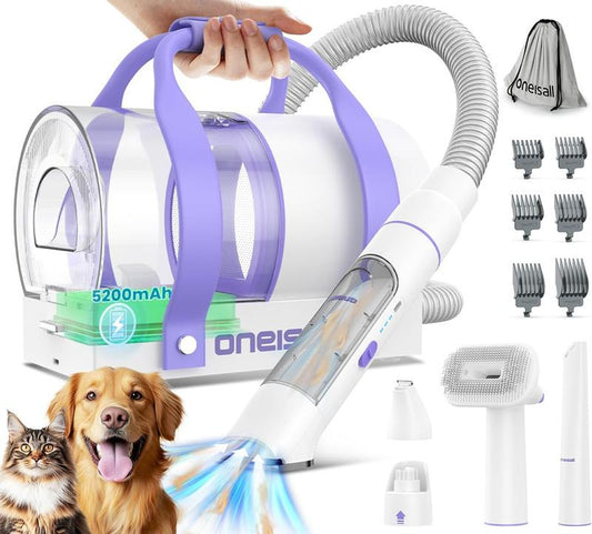 Comfy C1 Cordless Smart Pet Grooming Vacuum, Quiet Pet Grooming Vacuum with Pet Clipper Nail Grinder, 2L Dust Cup Dog Brush Vacuum with 4 Pet Grooming Tools for Shedding Pet Hair, Home Cleaning
